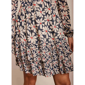 Mint Velvet Navy Floral Print Mini Dress